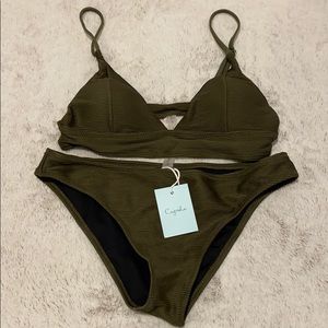Cupshe olive green bathing suit